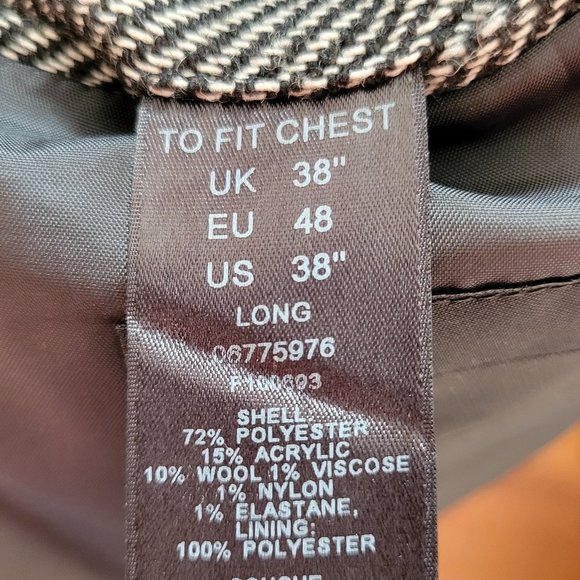 ASOS Mens Wool Blend Charcoal Slim/Regular Fit Blazer 38Long - Picture 5 of 6